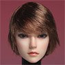 Super Duck 1/6 Figure Head /Asian Female Brown Hair Short (Fashion Doll)