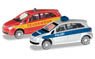 (N) MB B-Klasse 警察車両/消防車両セット (鉄道模型)