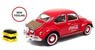 VW Beetle Red 1996 w/Rear Luggage Rack & 2 Bottle Cases (Diecast Car)