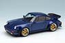 Porsche 930 turbo 1988 Dark Blue Metallic (Black Interior,Gold/Polished Rim) (Diecast Car)
