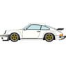 Porsche 930 turbo 1988 White (Black Interior,Gold/Polished Rim) (Diecast Car)