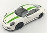 Porsche 911R 2016 White with Green Stripes Black Side Decal (Diecast Car)