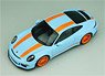 Porsche 911R 2016 Gulfblue with Orange Stripes Orange Side Decal (Diecast Car)