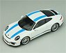 Porsche 911R 2016 White with Blue Stripes Black Side Decal (Diecast Car)