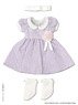 Kinoko Planet [Hug Me ! Rosette One-Piece Dress Set] Purple Check (Fashion Doll)
