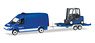 (HO) VW Crafter Car Carrier Vehicle HD Trailer, THW w/Forklift (VW Crafter HD) (Model Train)