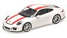 Porsche 911 R (2016) White / Red Stripe (Diecast Car)