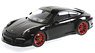Porsche 911 R (2016) Black / Red Wheel (Diecast Car)