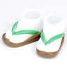 Tabi & Zori (Japanese sandals) for 11cm Body (Green/Woodbrown) (Fashion Doll)