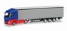 (HO) Mini Kit MB Actros Stream Space Curtain Canvas Semi-trailer without Decoration (Model Train)