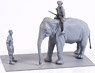 Mechanic of India WWII + Elephant with Mahout (Plastic model)