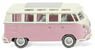 (HO) VW T1 Samba Bus Pearl White/Light Pink (Model Train)