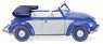 (HO) VW Beetle 1200 Cabrio Blue/Silver  (VW Kafer 1200 Cabrio) (Model Train)