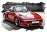 Porsche 930 turbo `Flatnose` 1988 Red (Diecast Car)