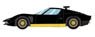 Lamborghini Jota SVR #3781 1975 Black/Gold (Light Gray Moquette Skin Base) (Diecast Car)