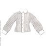 PNXS Komorebimori no Oyofukuyasan [Pink Stripe Collar Separated Shirt] (Brown Stripe) (Fashion Doll)