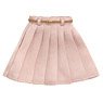 PNM Leather Belt Pleated Skirts (Pink) (Fashion Doll)
