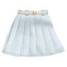 PNM Leather Belt Pleated Skirts (Saxe) (Fashion Doll)