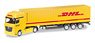 (N) Mercedes-Benz Actros Gigaspace Container Semitrailer `DHL` (Model Train)