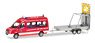 (HO) VW Crafter Bus HD with Safety Traffic Trailer `Feuerwehr Nittenau` (Model Train)
