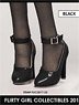 Flirty Girl Shoes Collection/ Female Strap Pumps Black 1/6 Set FGC2017-23 (Fashion Doll)