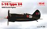 I-16 type 24 WWII Soviet Fighter (Plastic model)