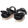 Ribbon Strap Sandals (Black) (Fashion Doll)