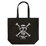 One Piece Straw Hat Scull Flower Pattern Large Tote Black (Anime Toy)