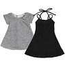 50 T-shirt Camisole Dress Set (Gray x Black) (Fashion Doll)