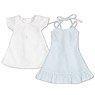 50 T-shirt Camisole Dress Set (White x Saxe) (Fashion Doll)