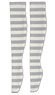 50 Dark Border Knee Socks (White x Gray) (Fashion Doll)