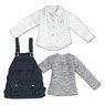 BlackRavenClothing Salopette Casual Dress Set (Navy x White) (Fashion Doll)