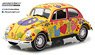 1967 Volkswagen Beetle Right-Hand Drive - Hippie Peace & Love (ミニカー)