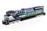 EMD SD70ACE-T4 Locomotive (Green/Blue) (Diecast Car)