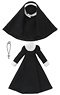 Nun`s Habit Set (Black) (Fashion Doll)