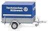 (HO) Trailer for Car Towing THW (German Disaster Relief) (Model Train)