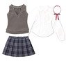 AZO2 Round Collar High School Girl Set (Gray x Navy) (Fashion Doll)