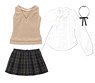 AZO2 Corner Collar Classical School Girl Set (Beige x Black) (Fashion Doll)