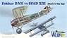 Fokker D.VII vs.SPAD XIII (Duels in the Sky) (2 Types, 2 Pieces Each) (Set of 2) (Plastic model)