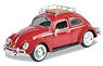 1966 Volkawagen Beetle (Red) with Roof Luggage Rack (Diecast Car)