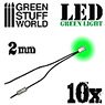LED Light (Green) - 2mm x 10 Pieces (Material)