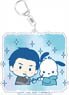 Yuri on Ice x Sanrio Characters Big Key Ring Yuri Katsuki & Pochacco Stamp Ver. B (Anime Toy)