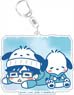 Yuri on Ice x Sanrio Characters Big Key Ring Yuri Katsuki & Pochacco Stamp Ver. C (Anime Toy)