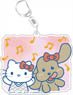 Yuri on Ice x Sanrio Characters Big Key Ring Makkachin & Hello Kitty Stamp Ver. A (Anime Toy)