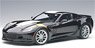 Chevrolet Corvette (C7) Grand Sport (Black/White Stripe) Yellow Hash Mark (Diecast Car)