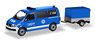 (HO) VW T6 Bus with Trailer `THW Korbach / Hohenrettung` (VW T6 Bus) (Model Train)