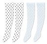 PNS Polka Dot Socks A Set (White x Black, Pastel Blue x White) (Fashion Doll)