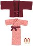 Onsen Yukata Set (Dark Red) (Fashion Doll)