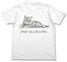 ポプテピピック 猫 Tシャツ WHITE S (キャラクターグッズ)