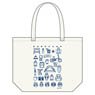 [Yurucamp] Tote Bag Gear Icon Pattern Design White (Anime Toy)